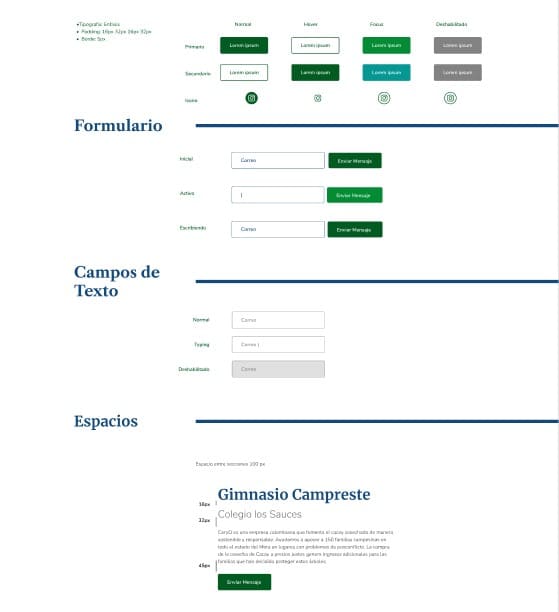 sistema de diseño web UI